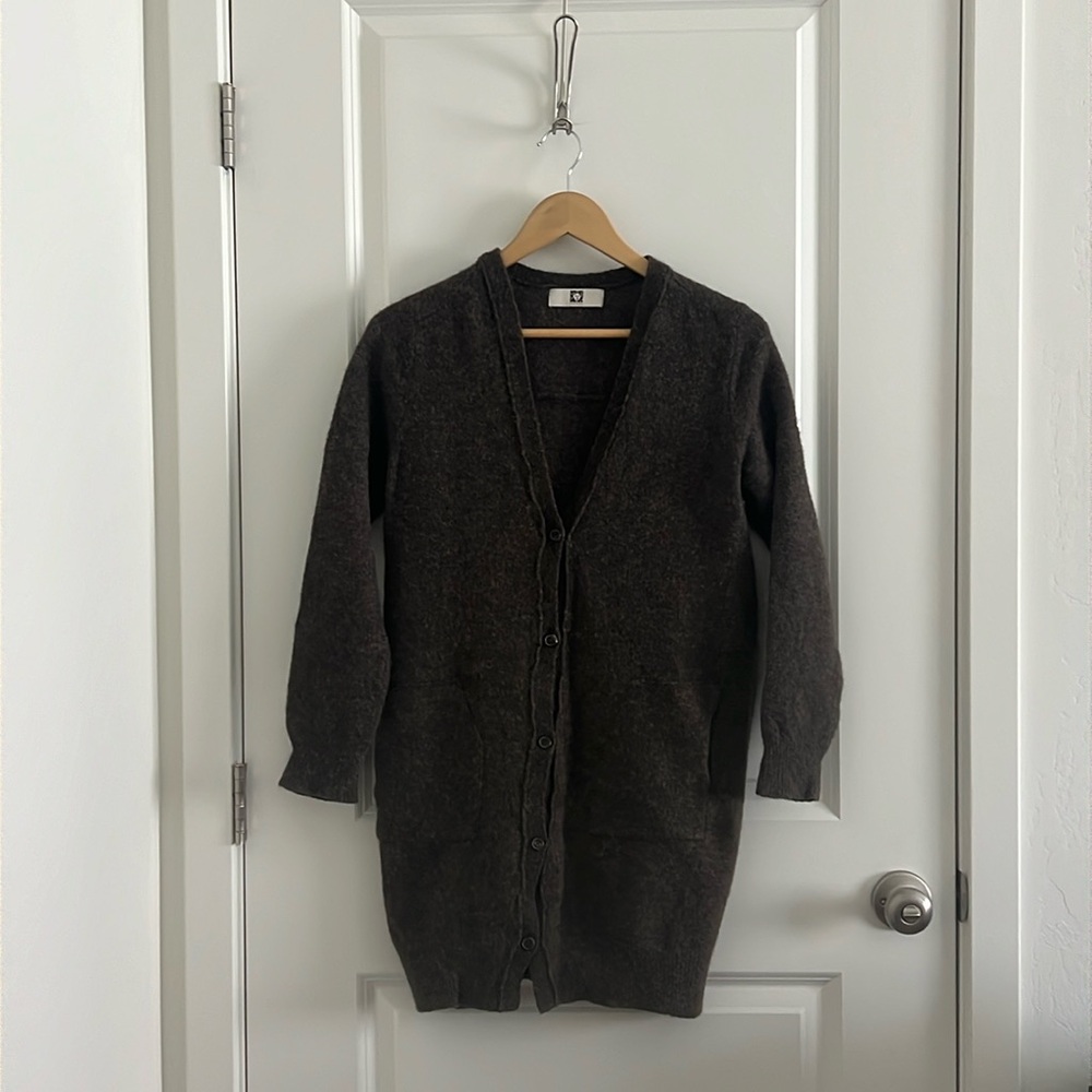 Anne Klein Cardigan Sweater - Brown (S)